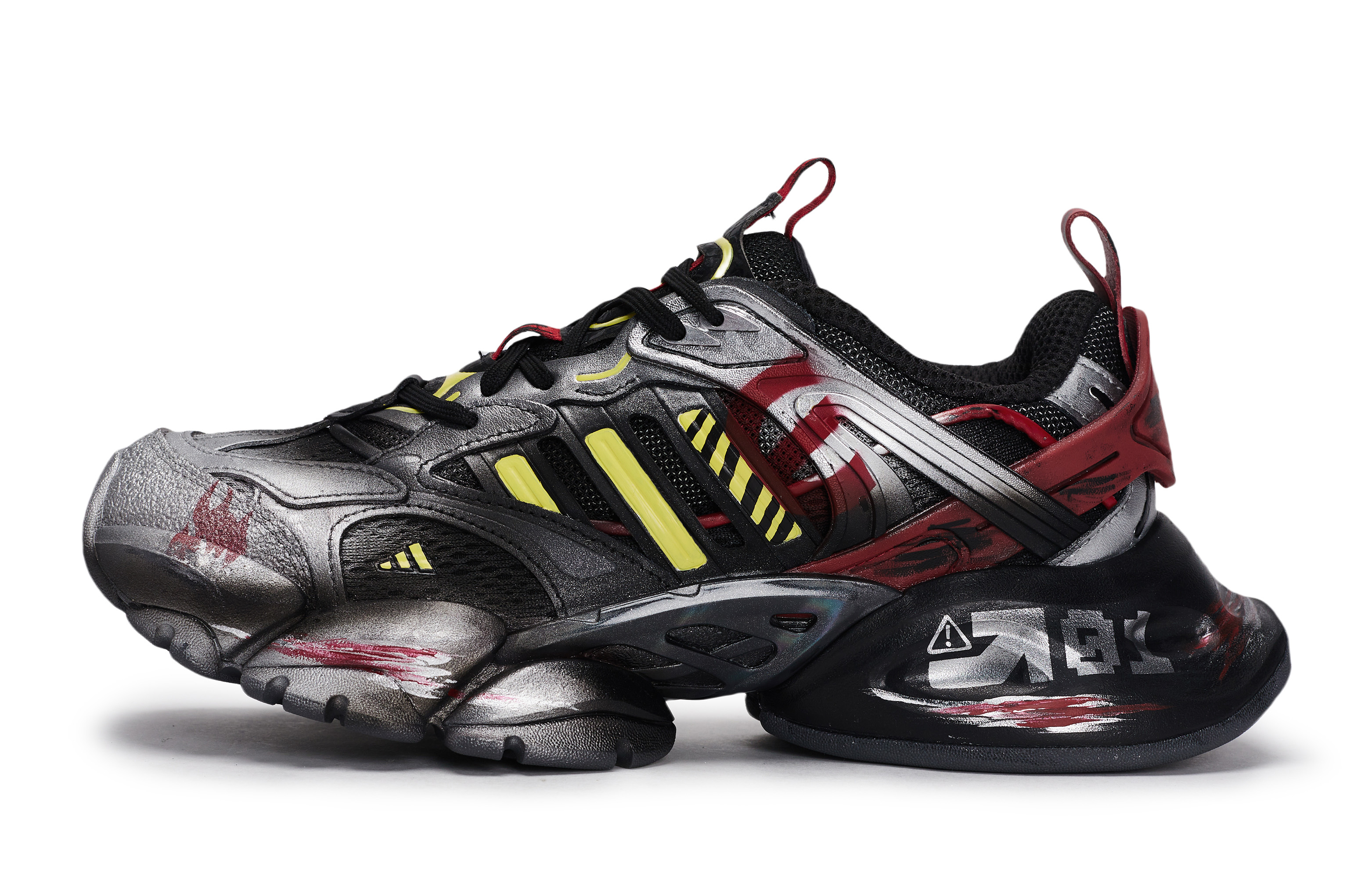 Adidas XLG RUNNER DELUXE Slip Resistant Abrasion Resistant Low top Running Shoes Unisex Black Red Silver