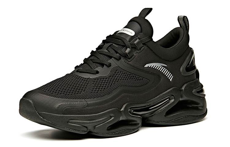 Anta Comfortable Slip Resistant Abrasion Resistant Breathable Cushioning Low top Running Shoes Men’s Black