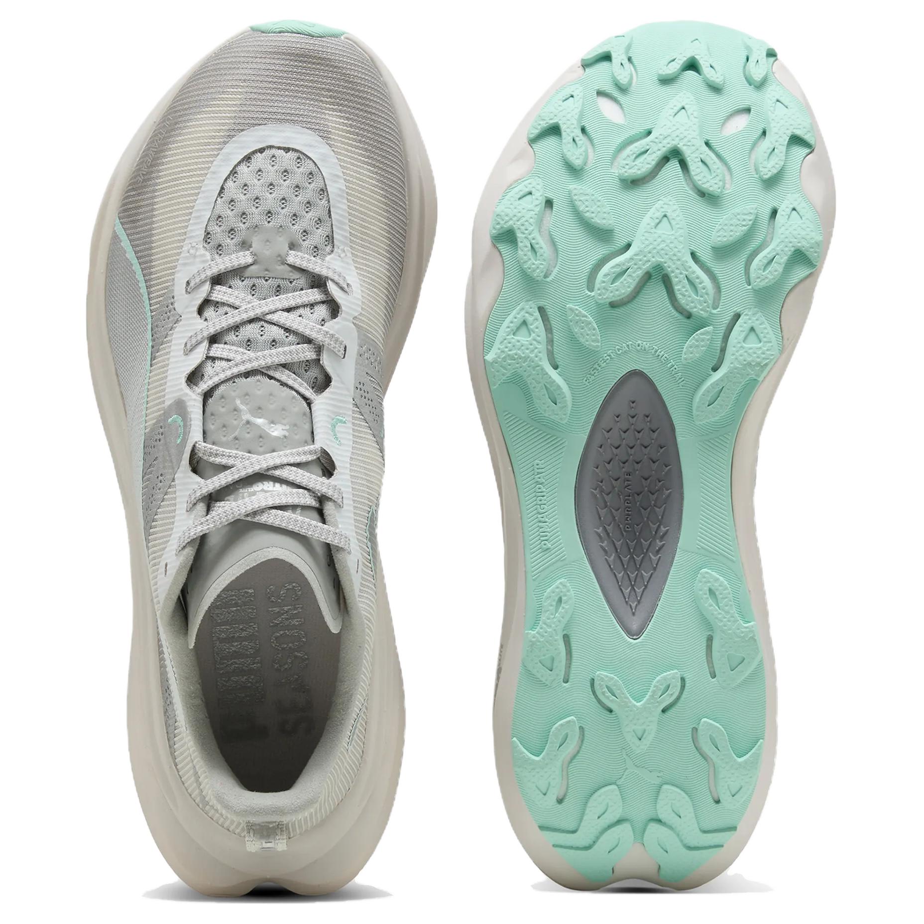 PUMA Deviate Nitro Elite Abrasion Resistant Abrasion Resistant Low top Running Shoes Women’s Light Gray Green