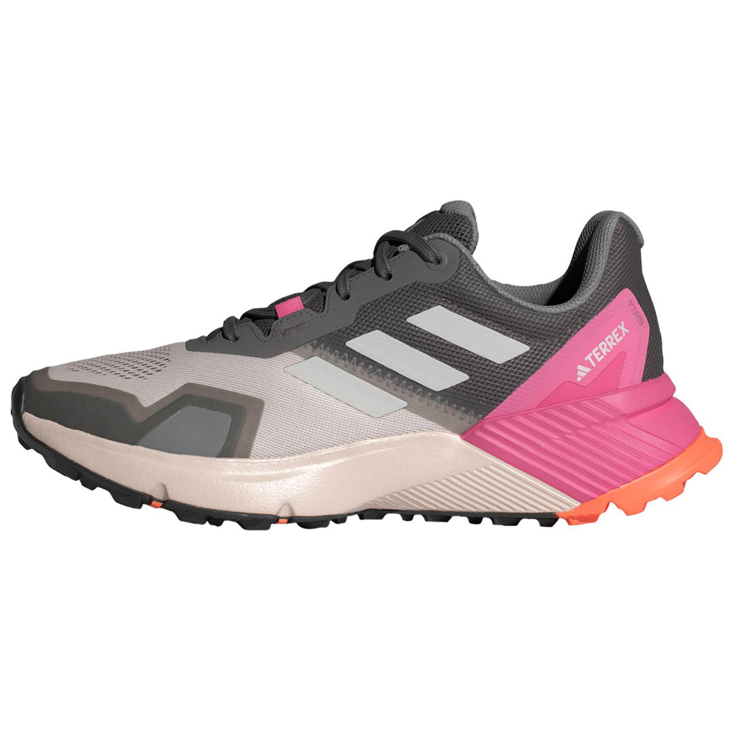 Adidas Terrex Soulstride Slip Resistant Abrasion Resistant Low top Trail Running Shoes Women's Black Pink Gray