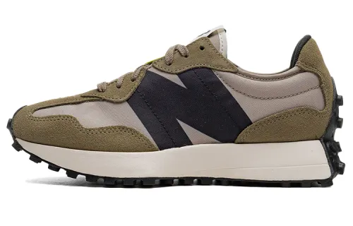 New Balance NB 327 comfortable retro fabric suede low top running shoes women's olive green
