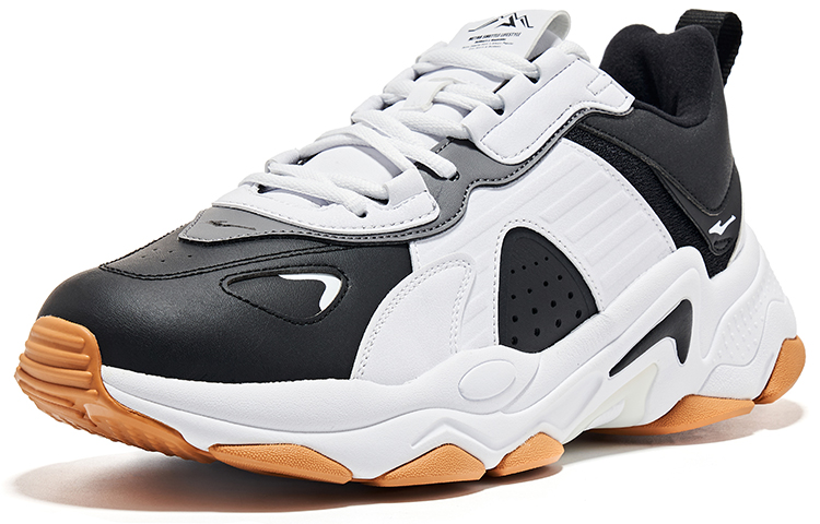 Erke Cushioning Abrasion Resistant Low top Running Shoes Men’s White Black