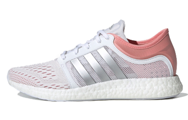 Adidas Rocket Boost Mesh Cushioning Low top Marathon Running Shoes Women's White Pink Silver