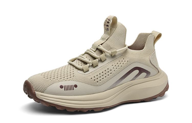JEEP SPIRIT Breathable, Height Increasing, Abrasion Resistant, Lightweight Low top Running Shoes Men’s Natural Deer