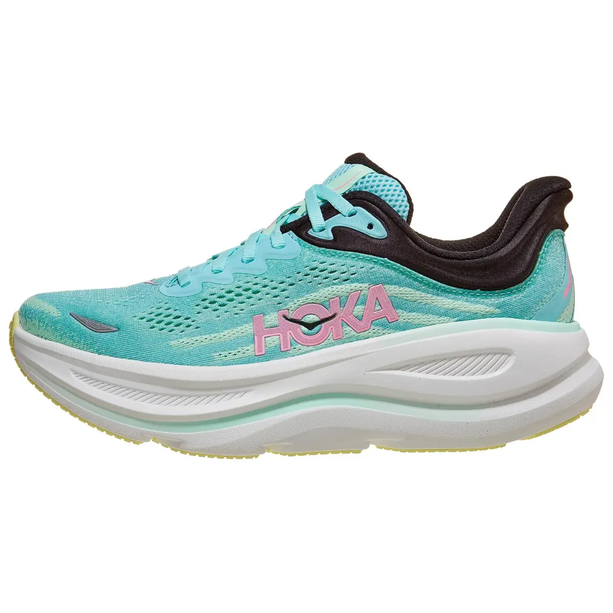HOKA ONE ONE Bondi 9 Comfortable Low top Long Distance Running Shoes Women's Blue Mint Green