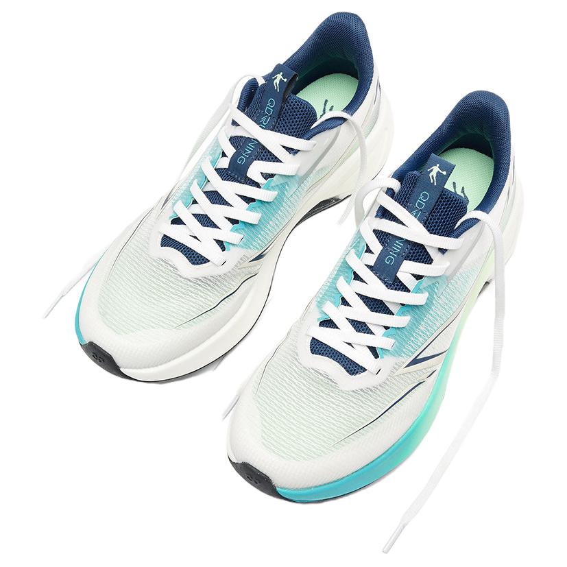 QIAODAN Cushioning Abrasion Resistant Lightweight Low top Casual Running Shoes Men’s White Blue
