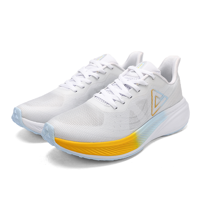 PEAK Cushioning Slip Resistant Abrasion Resistant Low top Running Shoes Men’s Big White Orange Yellow