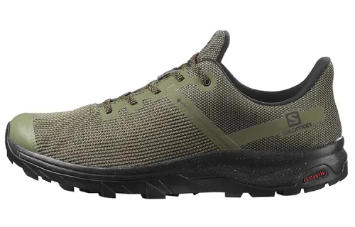 SALOMON Outline Prism Running Shoes Men's Low Top Olive Green/Black