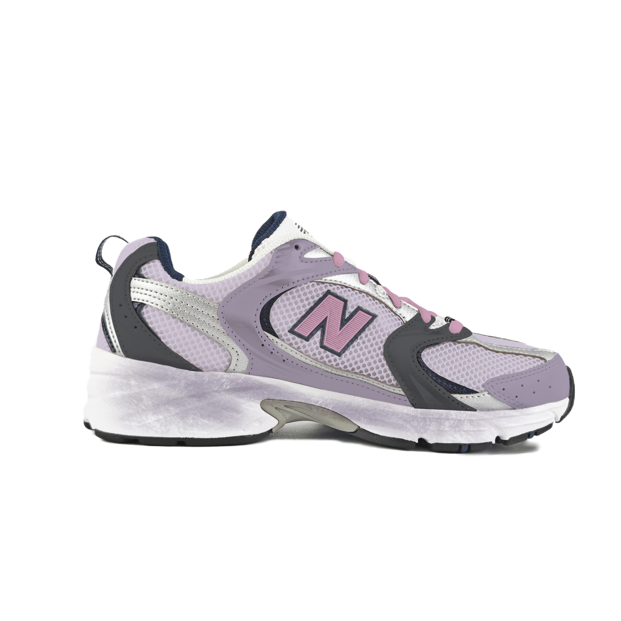 New Balance NB 530 Mesh, Textile, Artificial Leather Abrasion Resistant Low top Running Shoes Unisex Gray Purple