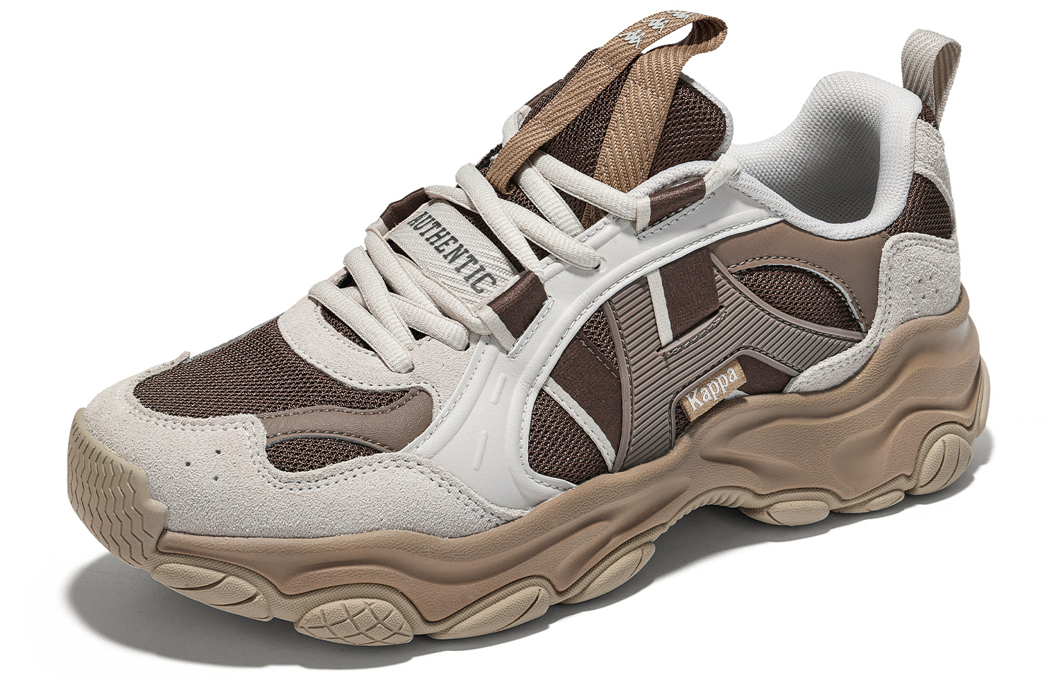 Kappa Slip Resistant Low top Running Shoes Unisex Brown Gray