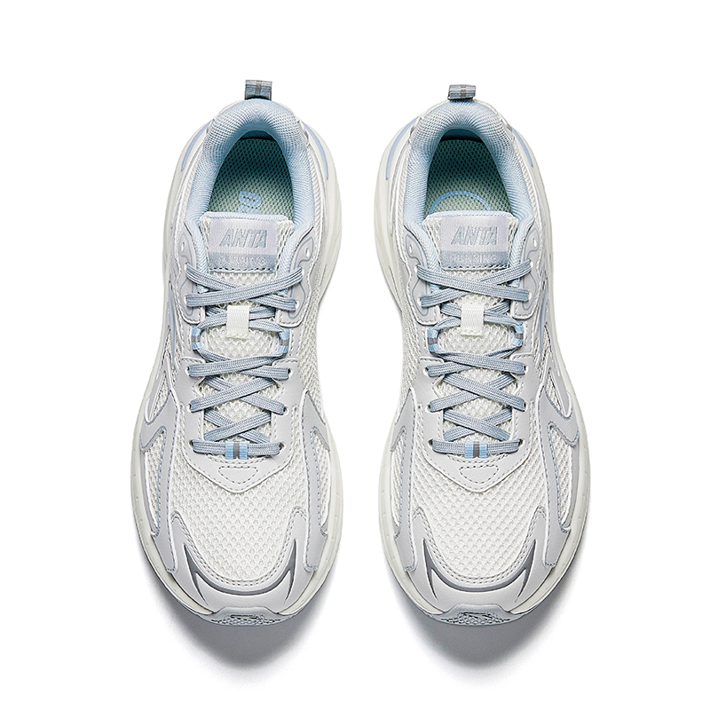 Anta AT959 Slip Resistant Breathable Lightweight Rebound Low top Casual Running Shoes Women’s White Gray