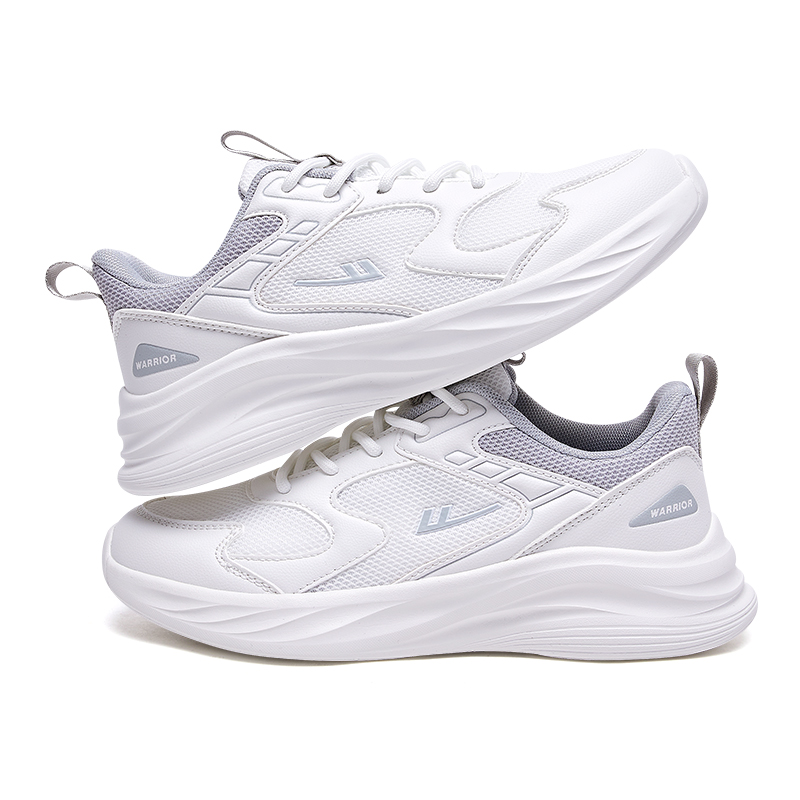 Warrior Low top Casual Running Shoes Unisex White Gray