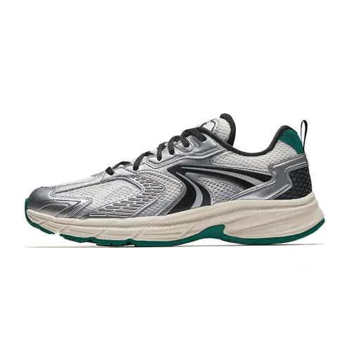 Anta Slip Resistant Abrasion Resistant Low top Casual Running Shoes Men's Silver Black