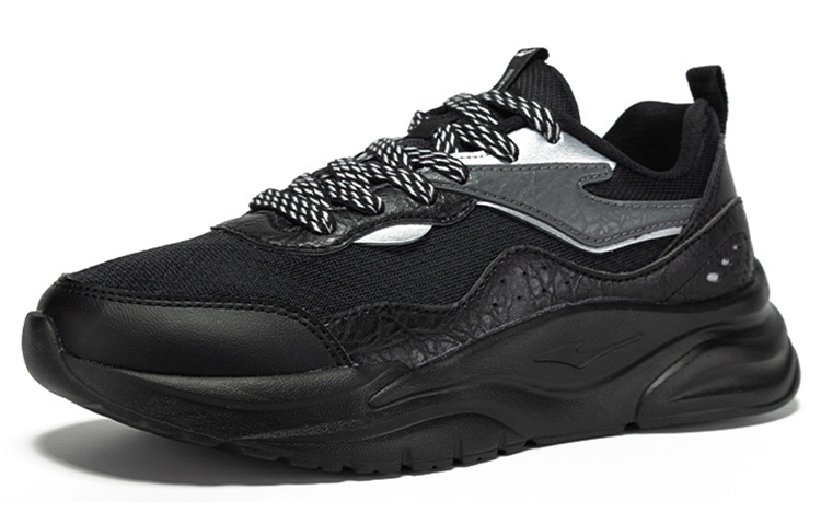 Erke Mesh Cushioning Breathable Cushioning Breathable Running Shoes Women’s Black Silver