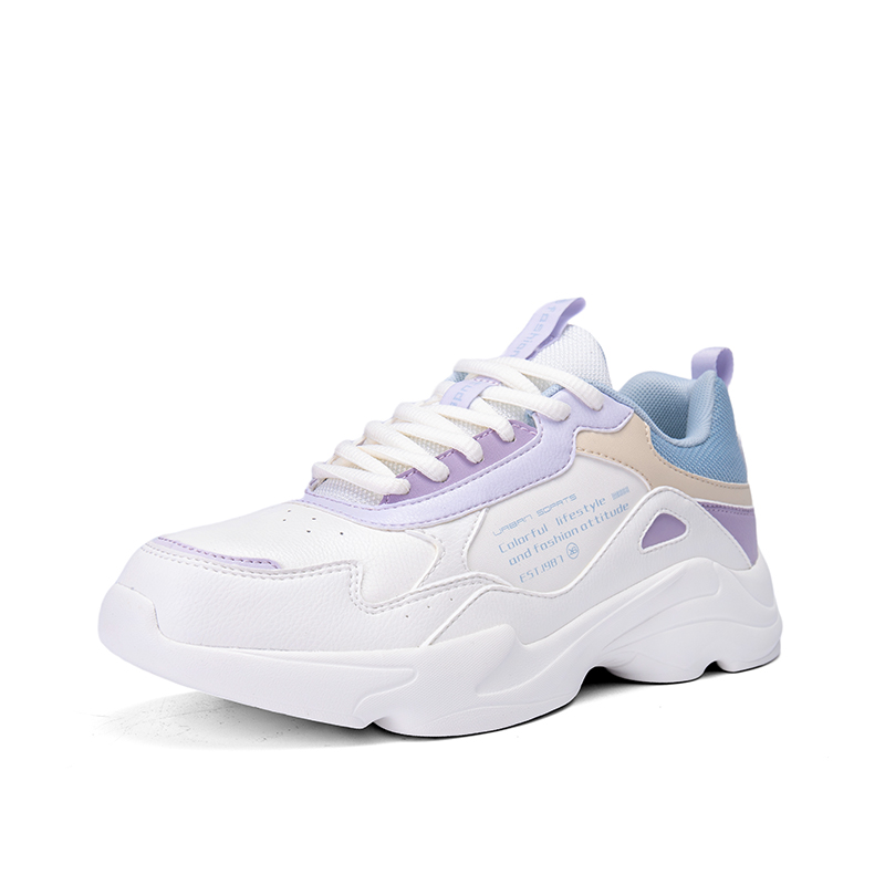 XTEP Cushioning Slip Resistant Abrasion Resistant Low top Running Shoes Women’s White Purple