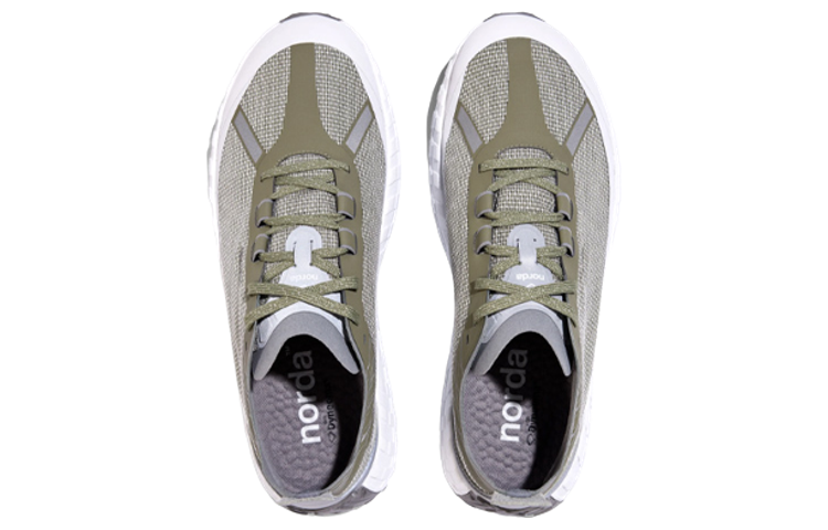 NORDA 001 Fabric Lace Up Abrasion Resistant Abrasion Resistant Low top Running Shoes Women’s Gray Green