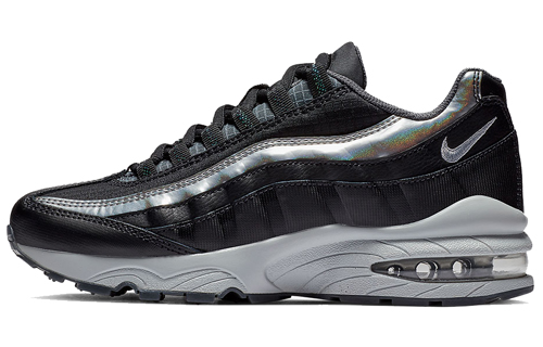 Женские кроссовки Nike Air Max 95 (черно-серебристые)