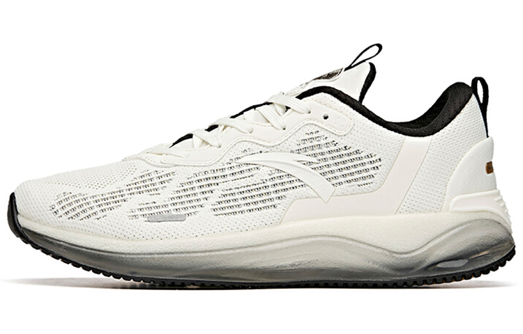 Anta Cushioning Slip Resistant Abrasion Resistant Breathable Low top Running Shoes Men’s White Black