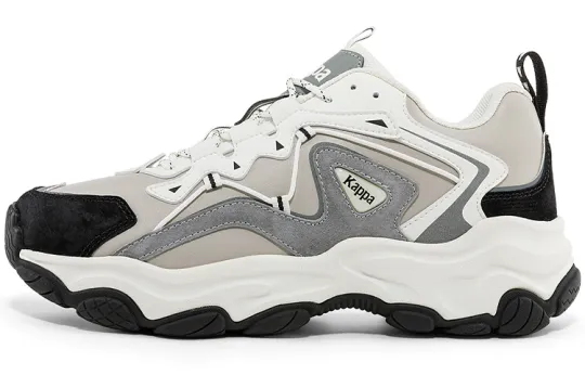 Kappa Slip Resistant Abrasion Resistant Cushioning Low top Chunky Sneakers Unisex Gray White