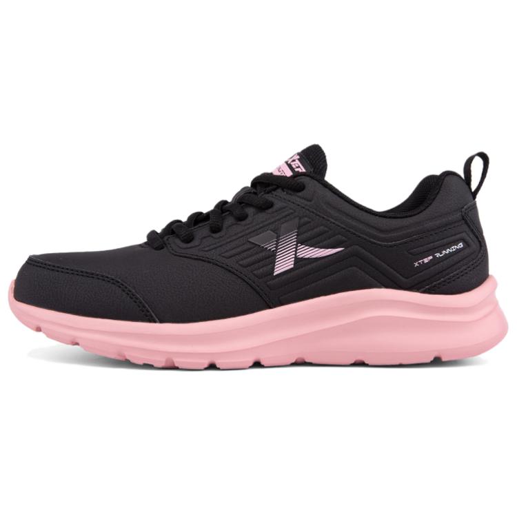 XTEP Cushioning Slip Resistant Abrasion Resistant Low top Casual Running Shoes Women’s Black Pink Red