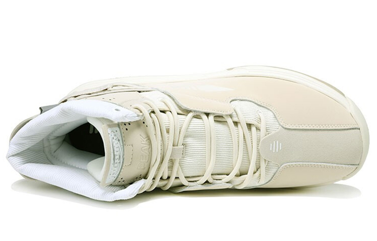 PEAK Trendy Cushioning Thermal Breathable Abrasion Resistant Slip Resistant High top Running Shoes Men’s Ivory Yellow