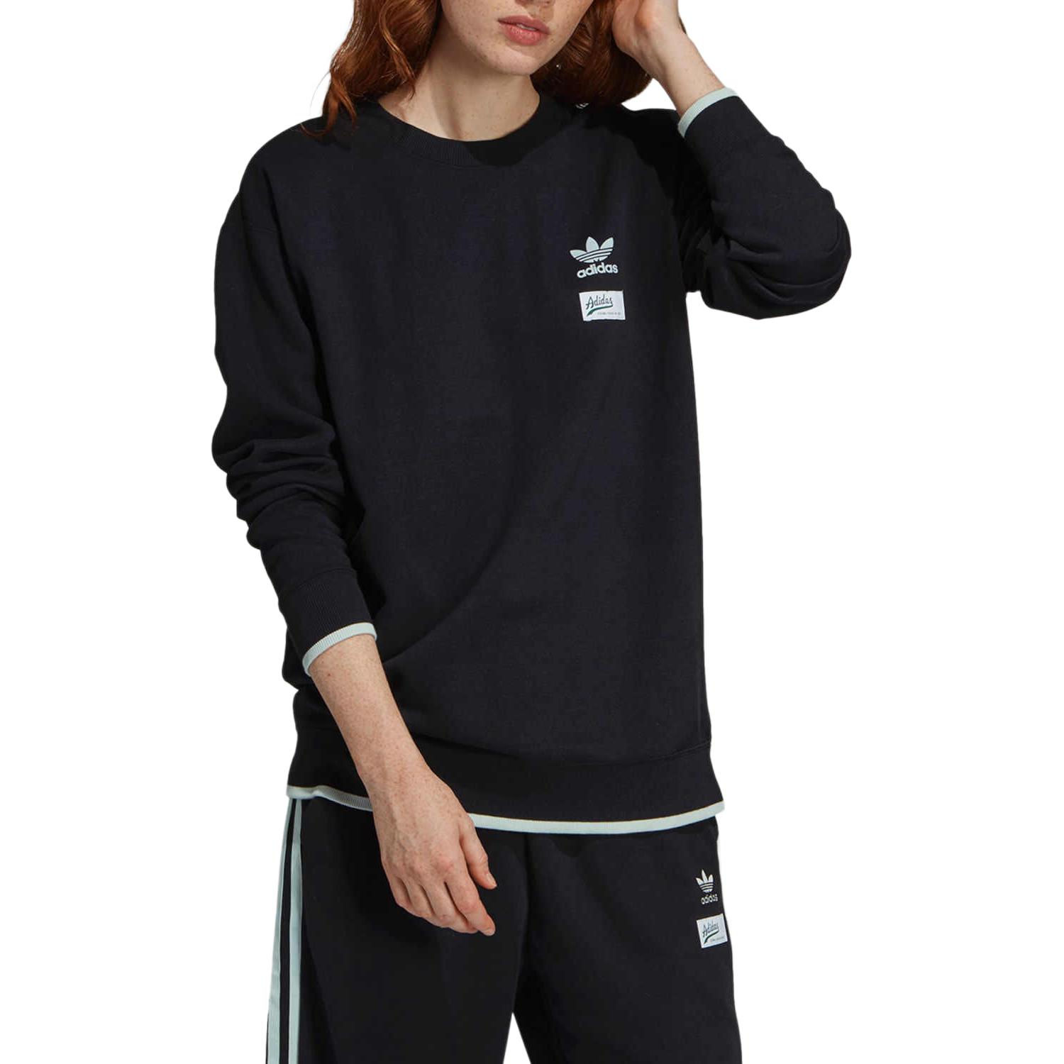 Женские худи adidas originals Sweater Logo (черный) — фото 2