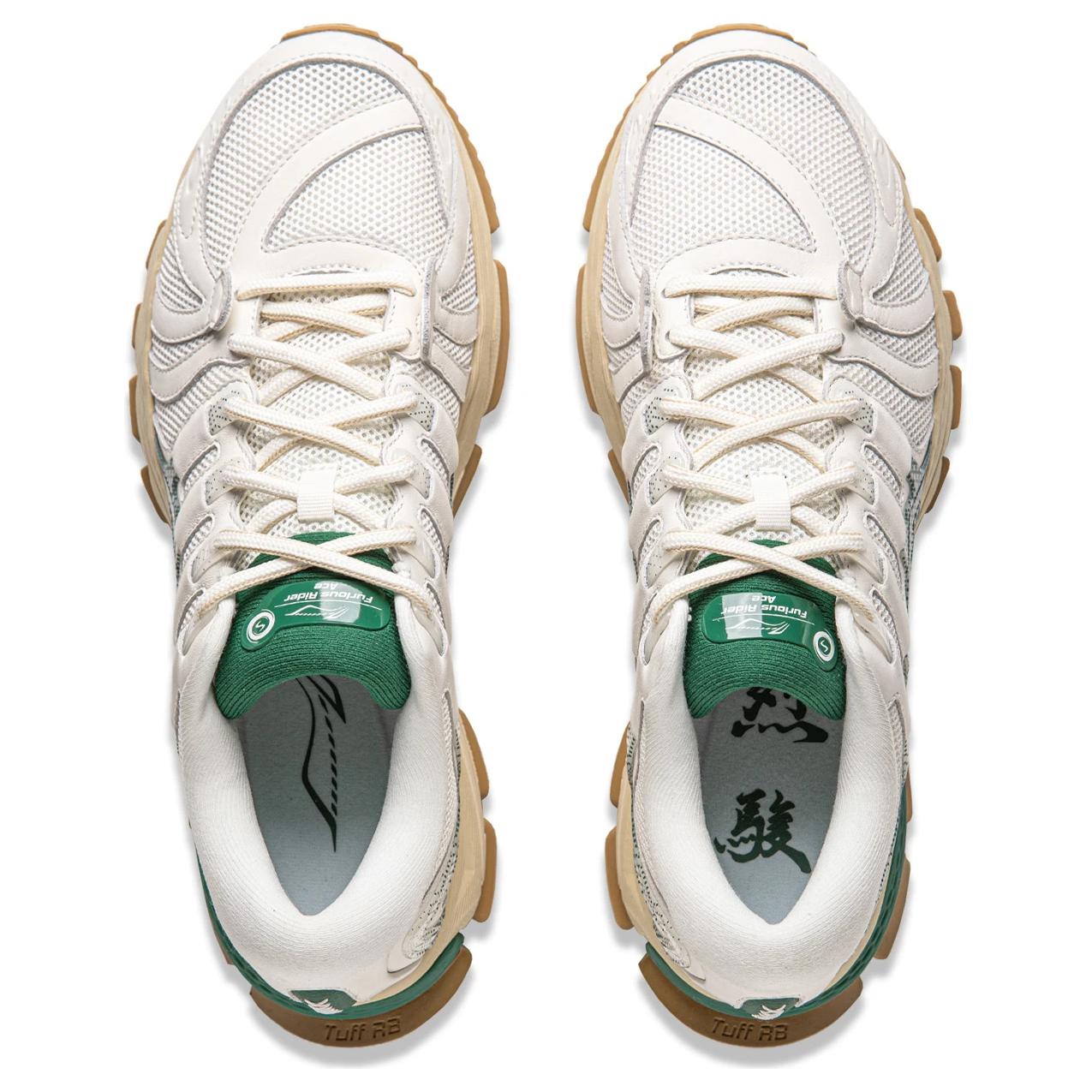 Li Ning Cushioning Abrasion Resistant Cushioning, Wear Resistant Low top Running Shoes Men’s White Green