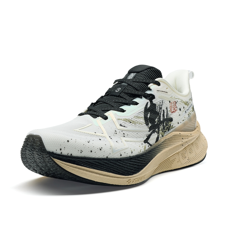 XTEP 2000km 3.0 Low top Training Physical Fitness Test & Exam City Commuting Running Shoes Men’s Sail White Black Clay