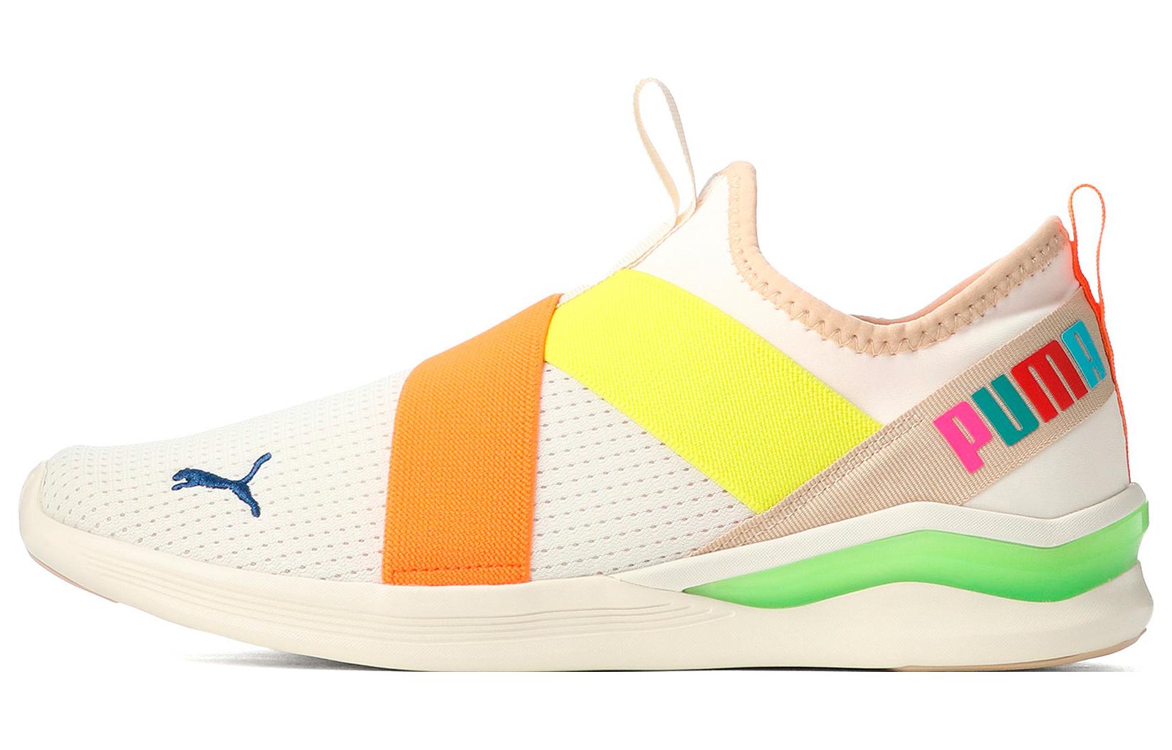 PUMA Lqd Flash Lace Up Slip Resistant Abrasion Resistant Low top Casual Running Shoes Unisex White Orange Yellow