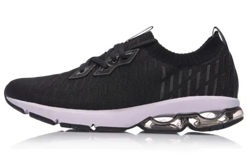 Li Ning Half Air Cushion Fabric Cushioning Slip Resistant Low top Running Shoes Unisex Black