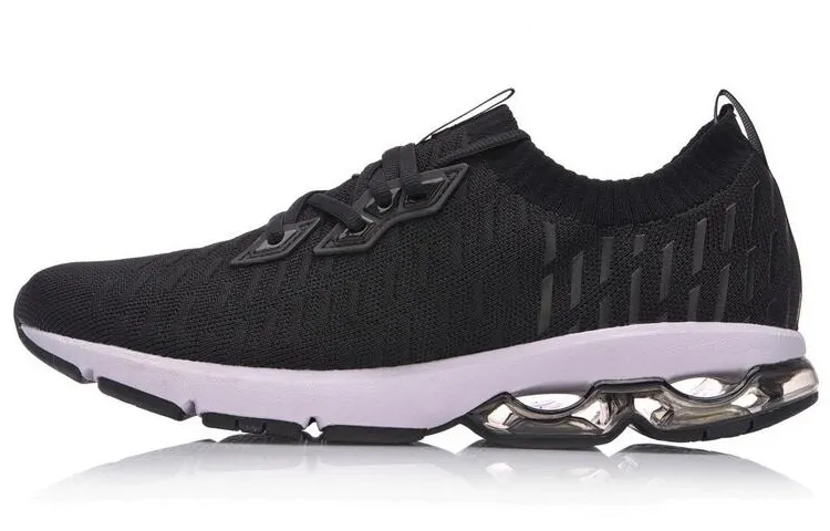 Li Ning Half Air Cushion Fabric Cushioning Slip Resistant Low top Running Shoes Unisex Black