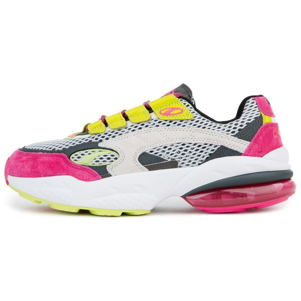 PUMA Cell Venom Breathable Low top Running Shoes Men's White Pink Yellow