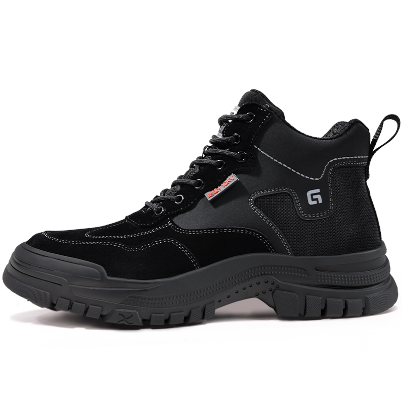 LANOUDUN Impact Resistant And Abrasion Resistant High top Outdoor Shoes Unisex Black