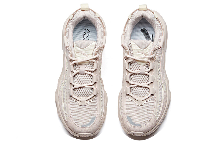 Anta Flying Fabric Slip Resistant And Breathable Low top Casual Shoes Women’s Lotus Gray White