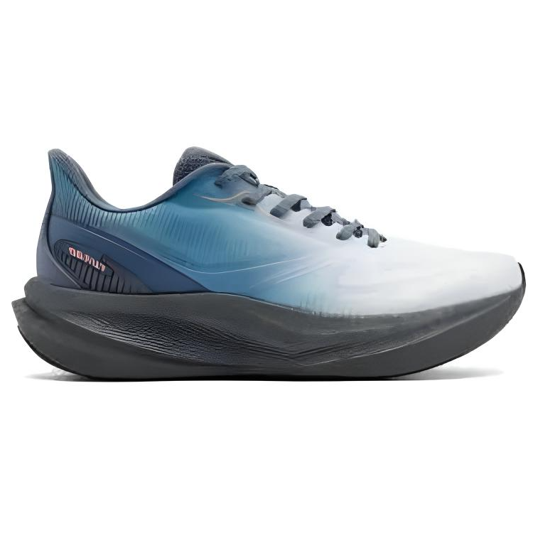 QIAODAN Cushioning Slip Resistant Abrasion Resistant Low top Sprint Running Shoes Men’s White Blue