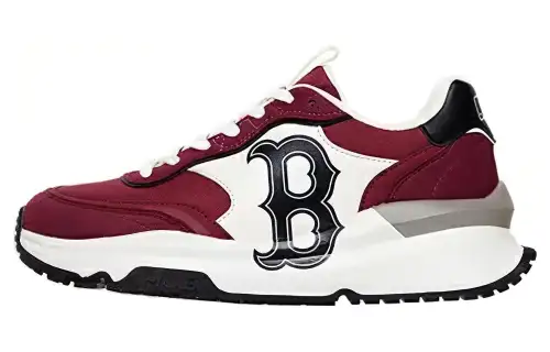 MLB Chunky Runner Comfortable Textile, Synthetic Leather Low top Casual Running Shoes Unisex Burgundy