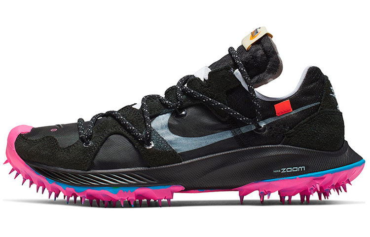 Женские кроссовки OFF-WHITE x Nike Air Zoom Terra Kiger 5 (черно-розовые)