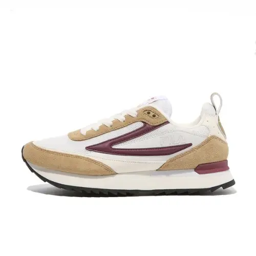 FILA Cushioning Low top Running Shoes Women's White Brown Korean Style