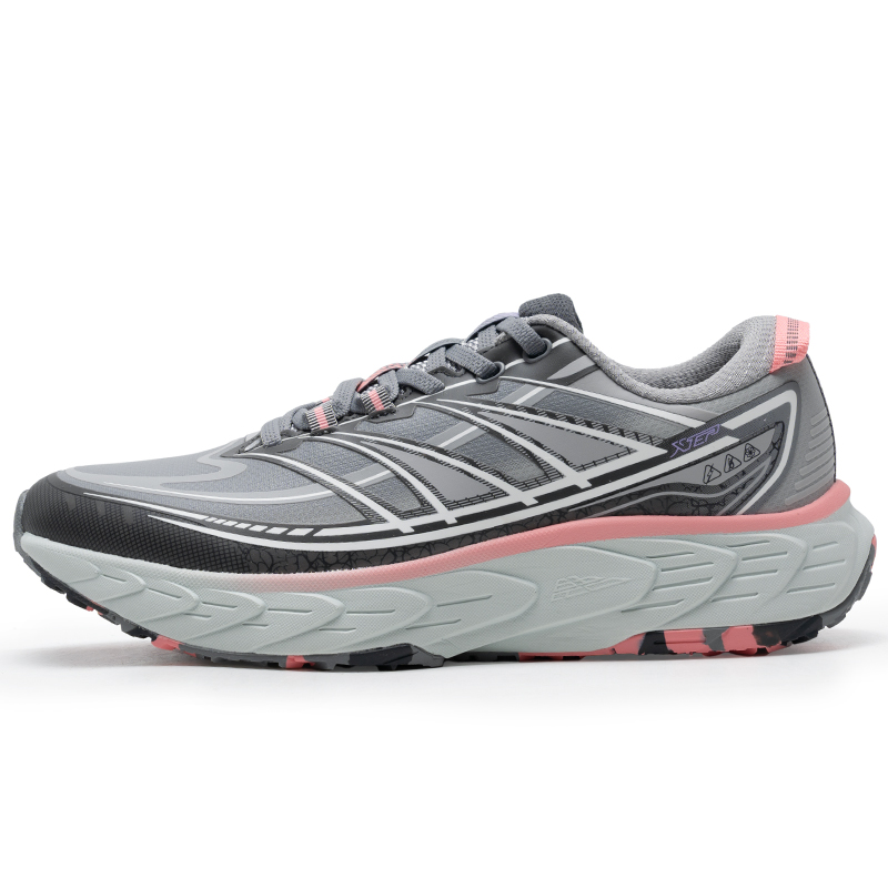 XTEP Cushioning Slip Resistant Abrasion Resistant Rebound Low top Running Shoes Women’s Gray Black