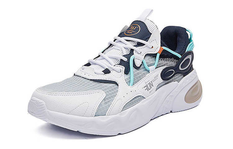 361° Dragon Eye 2.0 Slip Resistant, Breathable, Lightweight Low top Casual Shoes Men’s White Blue