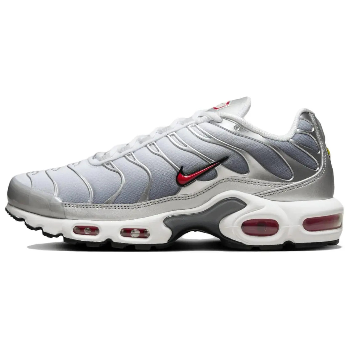 Nike Air Max Plus Abrasion Resistant Low top Casual Running Shoes Unisex Gray Red