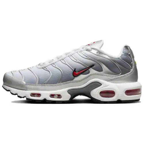 Nike Air Max Plus Abrasion Resistant Low top Casual Running Shoes Unisex Gray Red