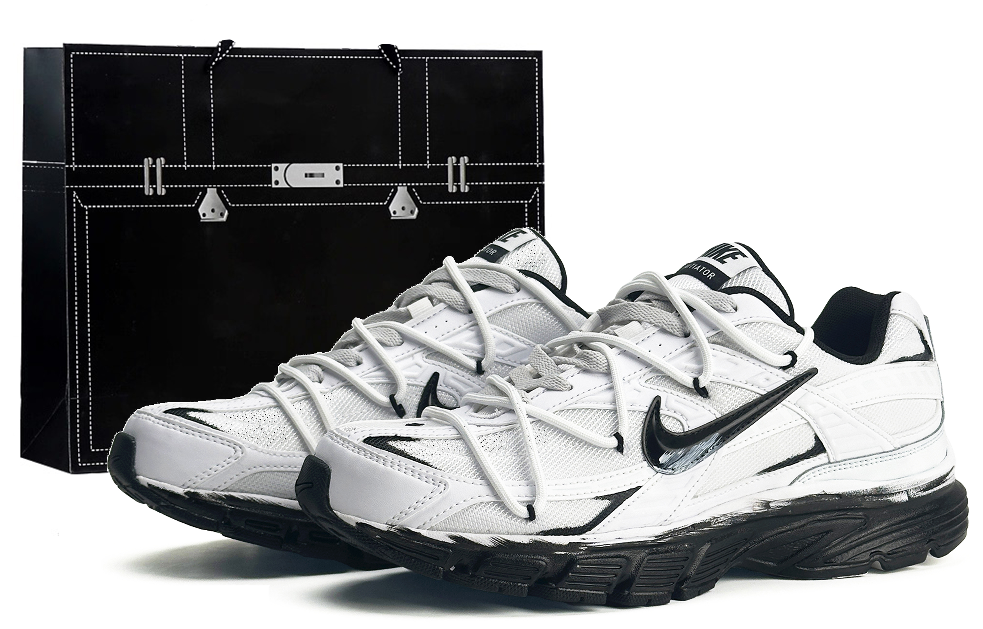 Nike Initiator Running Shoes Unisex Black White Gray