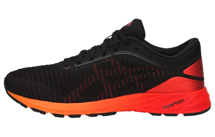 Asics Dynaflyte 2 Abrasion Resistant Breathable Low top Running Shoes Men's Black Sunrise Red