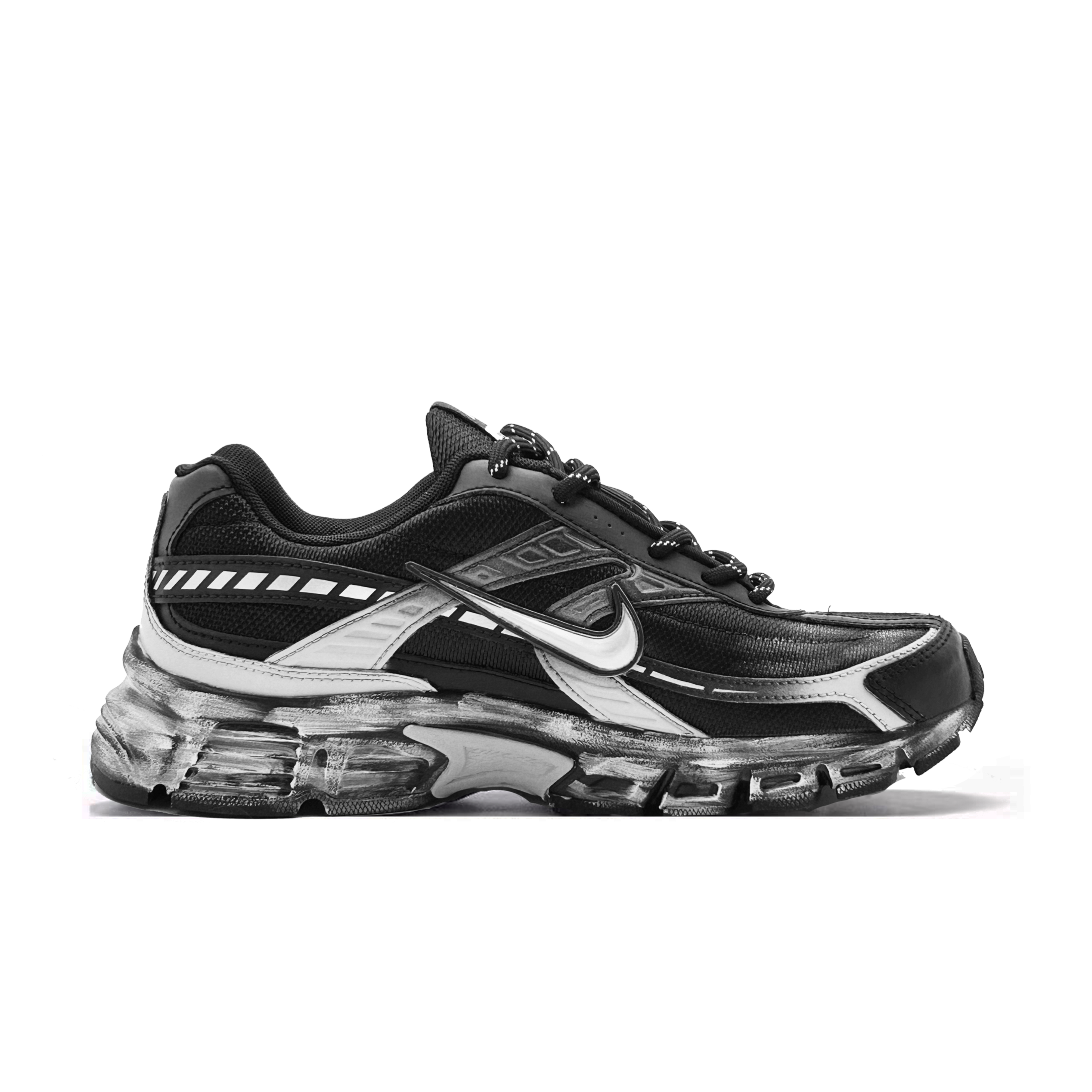 Nike Initiator Cushioning Abrasion Resistant Breathable Lightweight Low top Casual Running Shoes Men’s Black Gray
