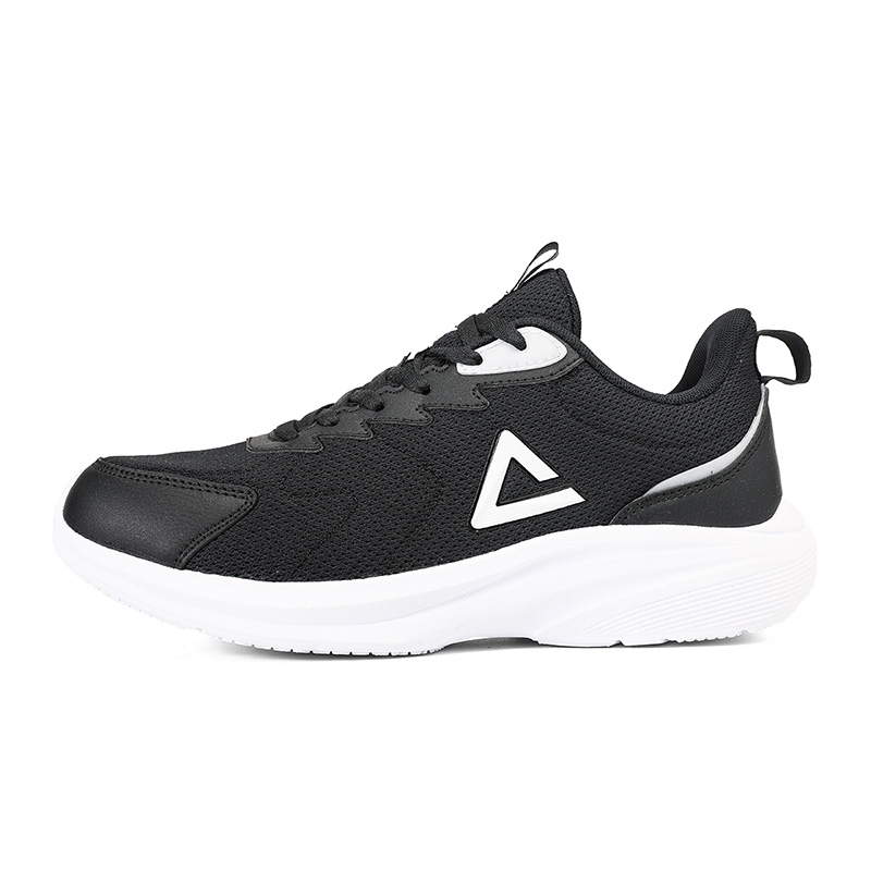 PEAK Fabric Slip Resistant, Abrasion Resistant, Breathable, Lightweight Low top Running Shoes Men’s Black White