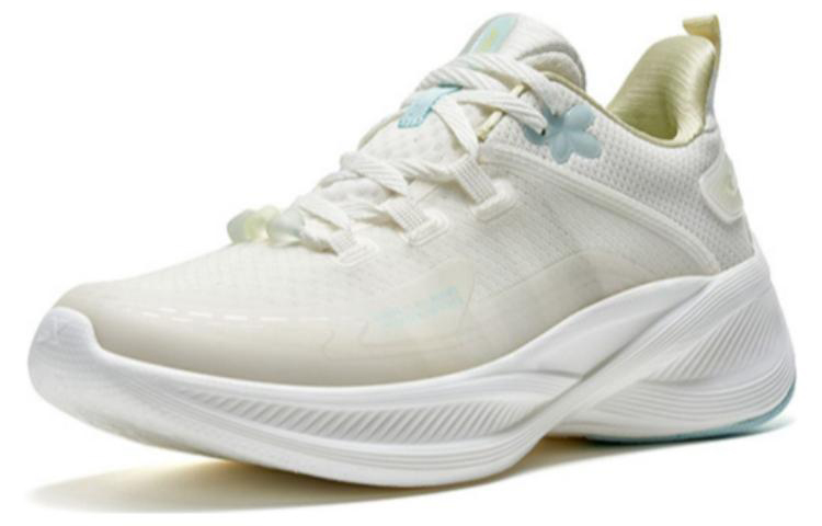 XTEP Cushioning Slip Resistant Abrasion Resistant Low top Running Shoes Women’s White Blue