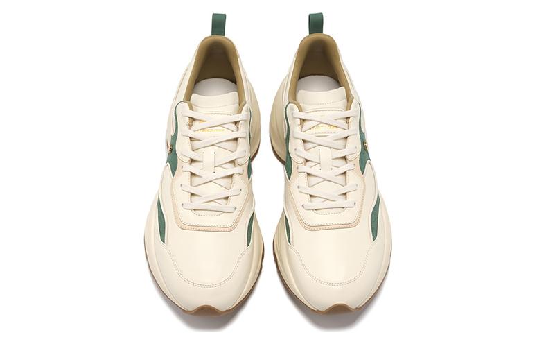 LI NING 1990 Cloud Nichang Rebound Cushioning Slip Resistant Low top Running Shoes Men’s Yellow Green Khaki
