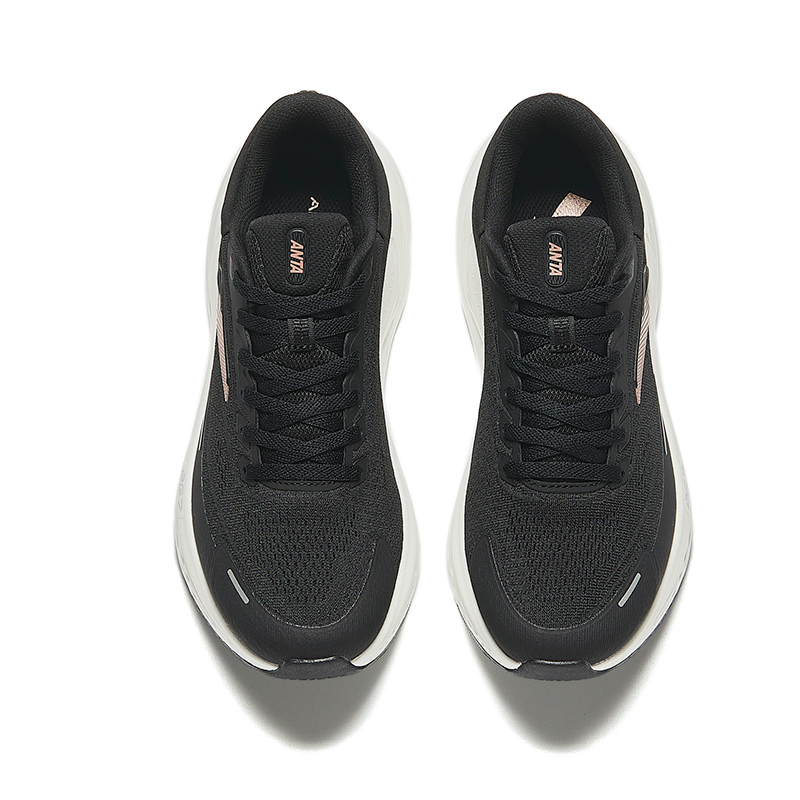 Anta Comfortable And Breathable Cushioning, Wear Resistant Low top Running Shoes Women’s Black White Brown