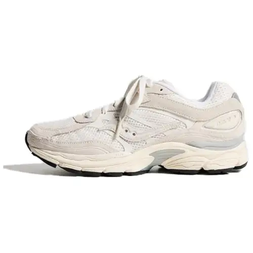 Saucony Pro Grid Omni 9 Slip Resistant Abrasion Resistant Low top Running Shoes Unisex White Gray